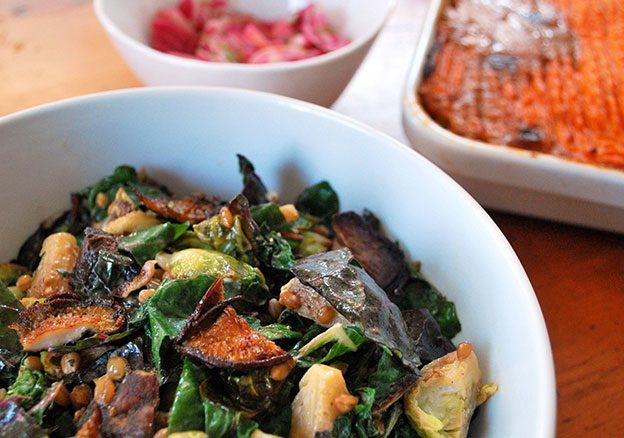 salad and other dishes on a table