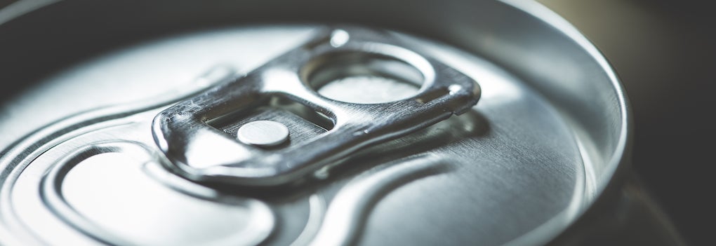 closeup of top of soda can