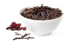 cranberries and a bowl of wild rice